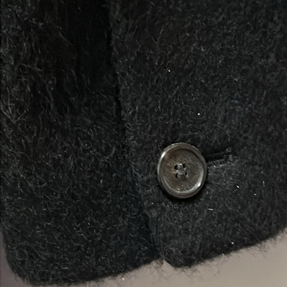 REISS Black Textured Soft Wool blend Double-Breasted Peacoat Size 8 - Picture 5 of 9